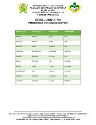 Con la devolución del iva se está corrigiendo una injusticia. Devolucion Iva Programa Colombia Mayor Alcaldia Municipal De Carmen De Apicala Tolima 2020 2023