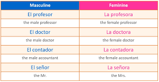 Tema Gender Of Nouns In Spanish Masculine ... - Quia