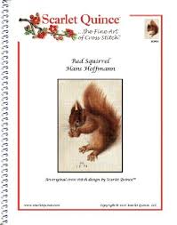 scarlet quince hof001 red squirrel by hans hoffmann counted cross stitch chart regular size symbols