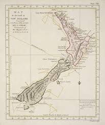Captain Cooks Map Of The Coast Of New Zealand Large