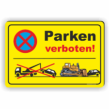 Parkverbotsschilder haben einen diagonalen roten strich, halteverbotsschilder (beinhalten gleichzeitig auch parkverbot) haben das rote kreuz in der mitte. Parken Verboten Schild Parkverbotsschild Abgestellte Fahrzeuge Werden Abgeschleppt Fassbender Druck