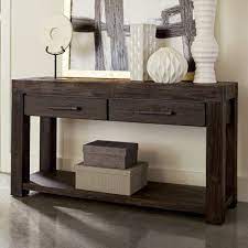 Union Rustic Robbs Two Drawer Rectangular Console In Basalt Grey Wood Console Table Wood Console Furniture