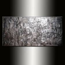 Black And Silver Wall Art Abstract Painting Textured Metallic Silver Wall Art Painting Etsy Silver Wall Art Abstract Painting Wall Art Painting