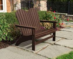 portside double adirondack bench by polywood adirondackchairs adirondack adirondack chairs rustic furniture