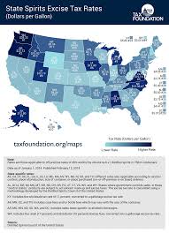 Map Spirits Excise Tax Rates By State 2014 Tax Foundation