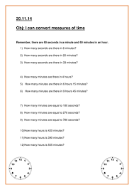 A minute is a unit of time equal to 60 seconds. Converting Measures Of Time Year 4 Teaching Resources