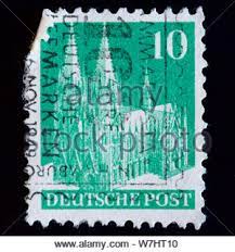 Serie sehenswürdigkeiten (4,10 € brd briefmarke). Briefmarke Deutsche Post Koln Munster 5 Pfennig 1948 Gestempelt Stockfotografie Alamy