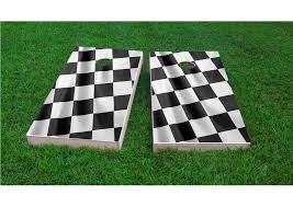 That's one way to pick five drivers! Custom Cornhole Boards Full Size Checkered Flag Cornhole Game Set Wayfair