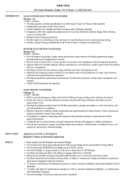 Electronic Engineer Resume Samples Velvet Jobs