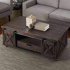 Finlayson solid wood solid coffee table with storage. Wood Coffee Table In Dark Brown Bed Bath Beyond Coffee Table Farmhouse Coffee Table Wood Coffee Table With Storage