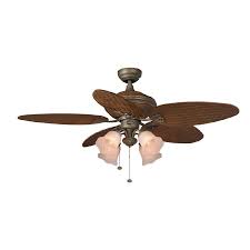 The lovely bronze finish and dark wood blades ensure the crystal encrusted shades attract the eye with shimmering light. Harbor Breeze 52 Key West Vintage Pewter Ceiling Fan In The Ceiling Fans Department At Lowes Com