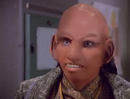 Shiny silver Tos era Tellarite with more hair