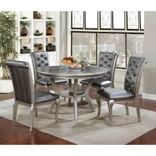 Furniture Of America Minham Contemporary Round Dining Table Silver Walmart Com Round Dining Room Sets Round Dining Table Sets Round Dining Room