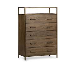 White wood brewton dresser with pullout tray. Modern Oak 5 Drawer Tall Dresser Pottery Barn