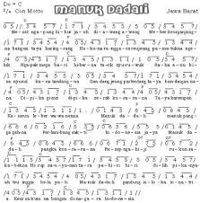 Not Angka Lagu Manuk Dadali Not Angka Lagu Lagu Buku Lagu Buku