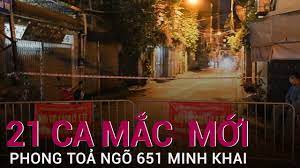 Tạm thời phong tỏa khu vực ngõ 651 minh khai, ngõ 651/82 minh khai và các ngõ liên quan; A P Hrbiob8eom