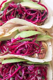 Sauerkraut is finely cut raw cabbage that has been fermented by various lactic acid bacteria. Spicy Fish Tacos With Beet Slaw Recipe Wicked Spatula