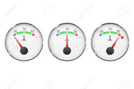 The ideal engine temperature should be somewhere between 195 and 220 degrees. Car Engine Temperature Gauge Cold Normal And Overheated With Royalty Free Cliparts Vectors And Stock Illustration Image 76304557