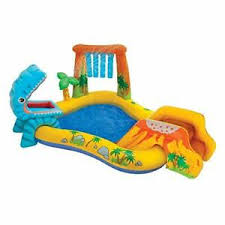 Piscine Enfant Gonflable Aire De Jeux Dinosaure Jardin Resistant Eau 216 L Neuf Ebay