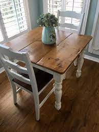 Petite Farmhouse Table With Optional Drawer Rustic Kitchen Tables White Farmhouse Table Small Farmhouse Table