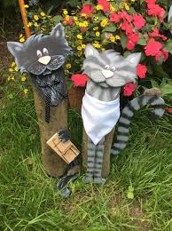 Katzen Baumstammfiguren Holzdeko Holzdeko Basteln Holzdeko Holzdekoration