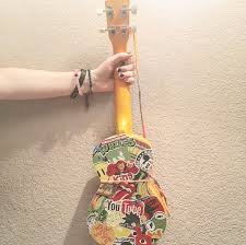I Put Some Stickers On My Uke Uke Stickers Ukulele Yellow Aesthetic Diy Happy Ukulele Stickers Ukulele Art Ukulele Design