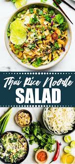 Thai Rice Noodle Salad A Quick And Healthy Side Dish Or Lunch Recipe A Gluten Free Asian Noodle S Rice Noodle Salad Thai Rice Noodles Healthy Noodle Recipes