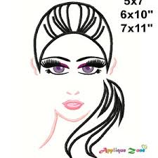 Girl Silhouette Applique Embroidery Design DIGITAL DOWNLOAD