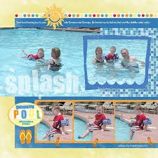 Swimming Pool Digital Scrapbooking Layout Vacation Scrapbook Summer Scrapbook Layouts Cruise Scrapbook