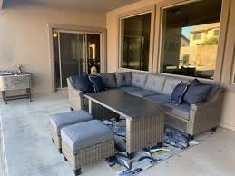 Broyhill Patio 5 Piece Cushioned Sectional All Weather Wicker Set Big Lots In 2020 Patio Furniture Decor Deep Seating Patio Seating Sets