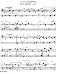 The Adieu From Mendelssohn S Songs Without Words Op 85 No 2 Sheet Music Classical Sheet Music Printable Sheet Music