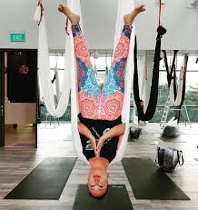 Look Ma No Hands Flying Shoulder Stand Aerialyoga Antigravityfitness Aerial Yoga Poses Aerial Yoga Yoga Poses