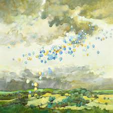 Sold at Auction: Robert Jennison, Robert Jennison (b. 1933), 'Bright Period  with Balloons', oil