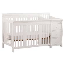 Storkcraft Portofino 4 In 1 Convertible Crib And Changer White Crib With Changing Table Convertible Crib Cribs