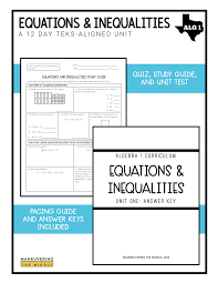 Some of the worksheets for this concept are thank you for your purchase, thank you for your purchase, infinite algebra 1, proportional relationships 16, practice solving systems of equations 3 different, spheres date. Equations And Inequalities Unit Algebra 1 Teks Maneuvering The Middle