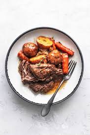 I love how simple the ingredients are. Slow Cooker Beef Roast Creme De La Crumb