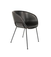 La chaise en cuir noir renforcera la sobriété et l'élégance de votre pièce. Chaise Cuir Design Feston Noir Zuiver Ref