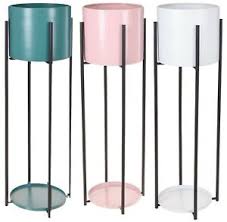 They weren't kidding when they said minimalist! Tall Metal Plant Pot Display Stand Indoor Outdoor Garden Flower Planter Holder Ebay