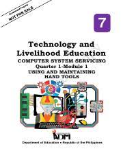 +23 · library hub taguig city and pateros, profile picture. Tle Grade 7 1 Week Pdf 7 Technology And Livelihood Education Computer System Servicing Quarter 1 Module 1 Using And Maintaining Hand Tools Department Course Hero