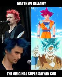 Front row couple matt bellamy and elle evans put on a more modest display as they dress up for the dior show at pfw. Matthew Bellamy Being Super Saiyan God Before It Was Cool 9gag