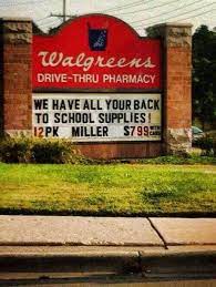 Struck Me Funny Walgreens Sign Fail Funny Road Signs Funny Commercial Ads Funny Pictures