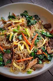 Japchae Korean Sweet Potato Noodles With Vegetables Glass Noodles Recipe Korean Sweet Potato Korean Sweet Potato Noodles