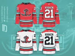 Seattle kraken varsity arch '47 headline crew. Detroit Red Wings Seattle Kraken Nhl Concept Jerseys Are On Point Photos Dsn