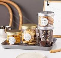 Fecoqi Plastic Jars With Lids,Clear Square Storage  Canister(32oz),Press-type Sealing Cover With Spoon,for Kitchen Pantry  Organization Milk ...
