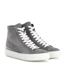 Tod S Suede High Top Sneakers In Grey Gray Lyst