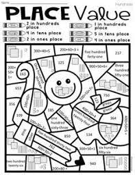 Place value colour by number. Pin By Madison Entinger On Education That I Love Place Value Worksheets Second Grade Math Math Place Value