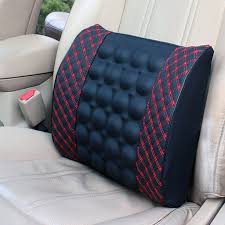 Lumbar Chair Back Support Backrest Car Seat Electric Massager Black And Red Lumbar Support Cushion Massage Cushions Car Seats