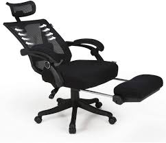 Amazon Com Hbada Reclining Office Desk Chair Adjustable High Back Ergonomic Mesh Computer Recliner Home Office Chairs With Footrest And Lumbar Support Black Furniture Decor