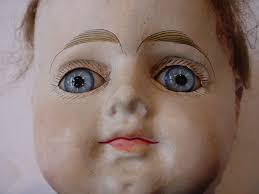 Large Antique Papier Mache Doll All Original Tattered Silk Dress Great  Bonnet