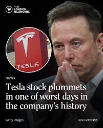 Tesla's value has tanked by more than 50 per cent since December